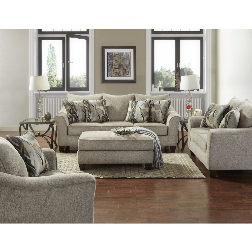 Camero Platinum Fabric Pillowback Loveseat