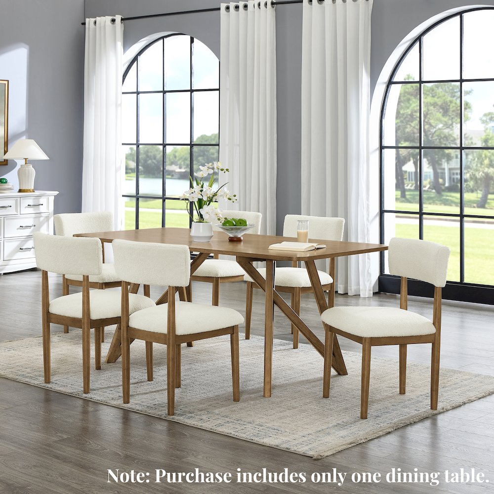 Axler 70-in Length Dining Table, Tripod-Cross Leg, Light Oak