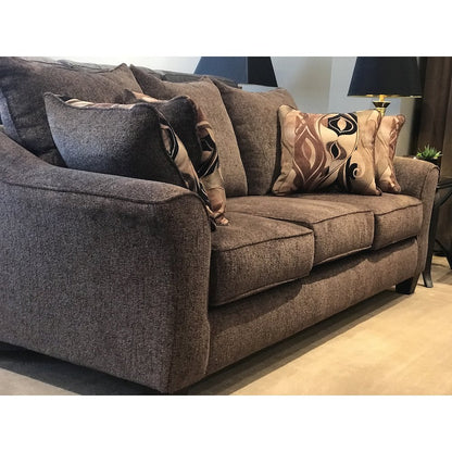 Camero Cafe Fabric Pillowback Sofa and Loveseat Set