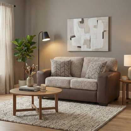 Marvella 2-Piece Living Room Sofa and Loveseat Set, Chocolate Faux Leather