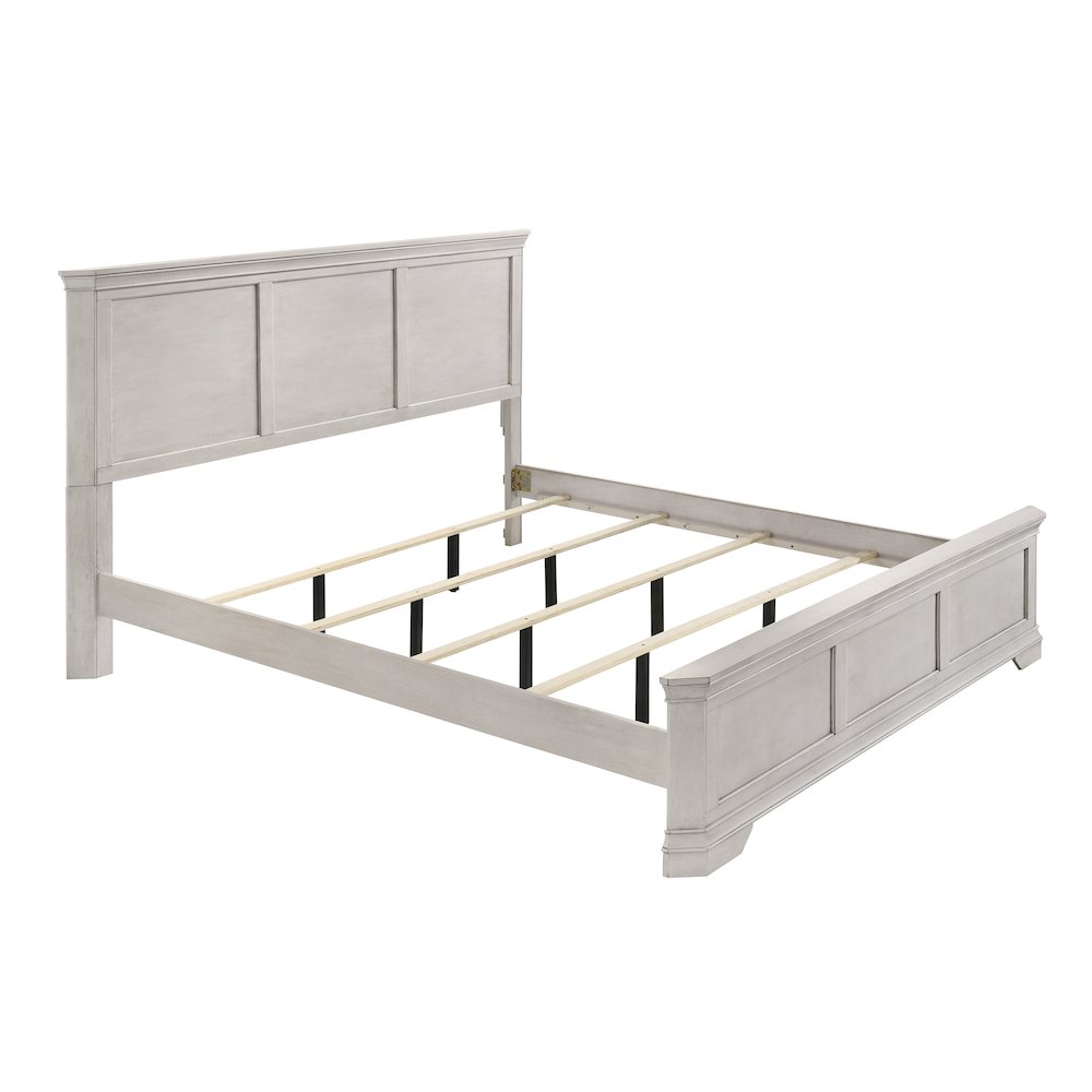 Maderne Wood Panel Bed with Dresser, Mirror, Two Nightstands, King