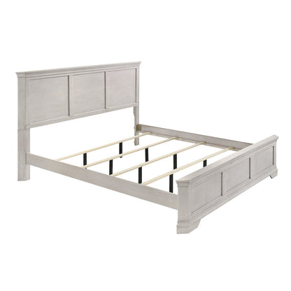 Maderne Wood Panel Bed with Dresser, Mirror, Two Nightstands, King