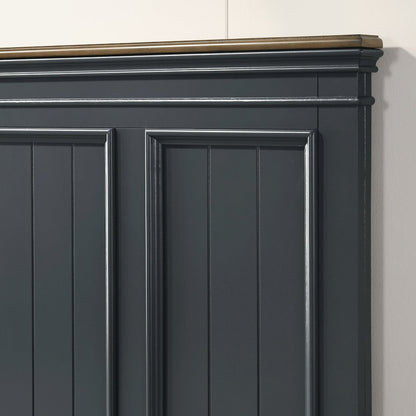Clelane Wood Bedroom Set with Shiplap Panel Queen Bed and 2 Nightstands