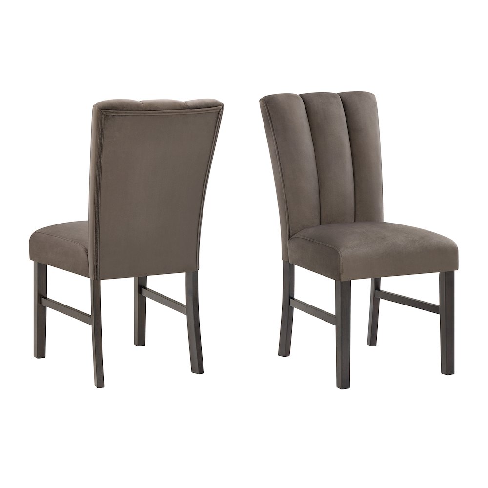 Strata Velvet Upholstered Dining Chairs, Set of 2, Chocolate