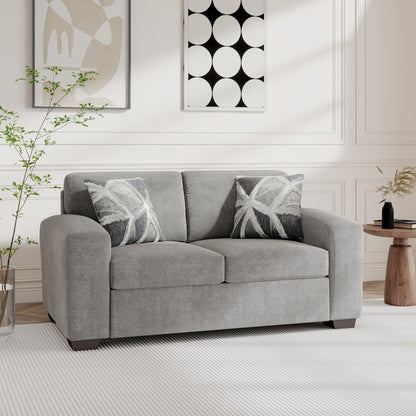 Arden Living Room Chenille Upholstered Loveseat, Posh Gray