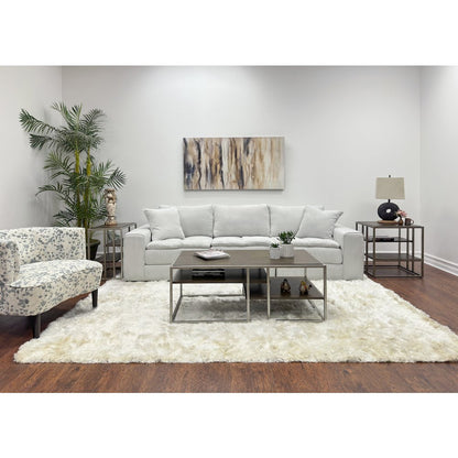 Padena 3-Pc Metal Frame Wood Living Room Coffee Table and 2 End Tables Set