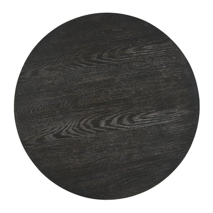 Solmere 22" Round Wood Pedestal End Table, Black