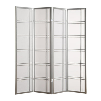 Seto 4-Panel Silver Room Divider Screen