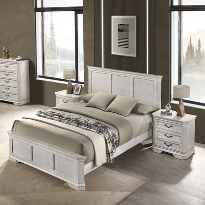 Maderne Wood Panel Bed with Dresser, Mirror, Two Nightstands, Chest, Queen