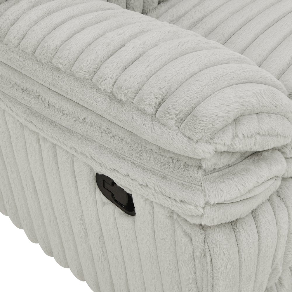 Ardello Manual Recliner with Wide-Wale Corduroy Upholstery, Gray