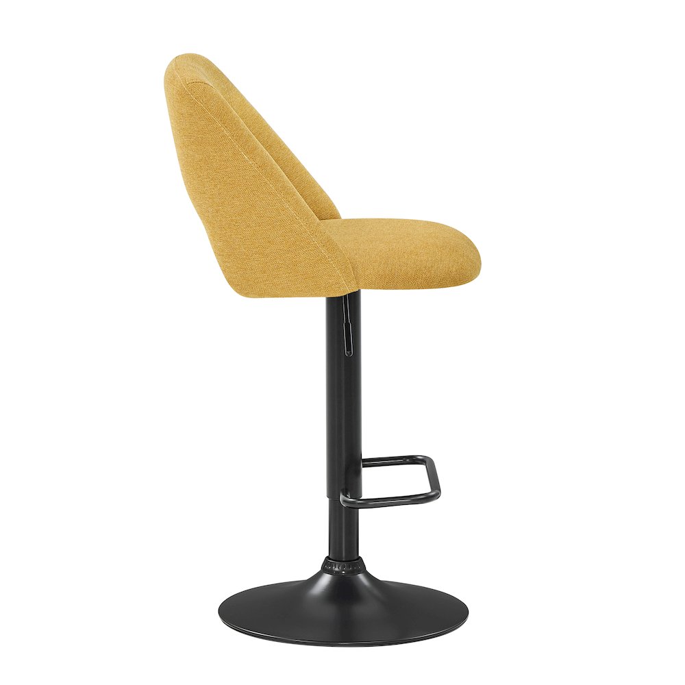Nuvia Contemporary Adjustable Barstool with Upholstered Swivel Seats, Set of 2