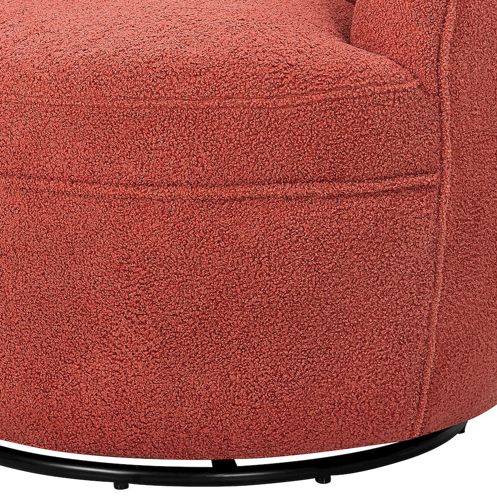 Galleria 360 Swivel Teddy Sherpa Barrel Chair, Coral