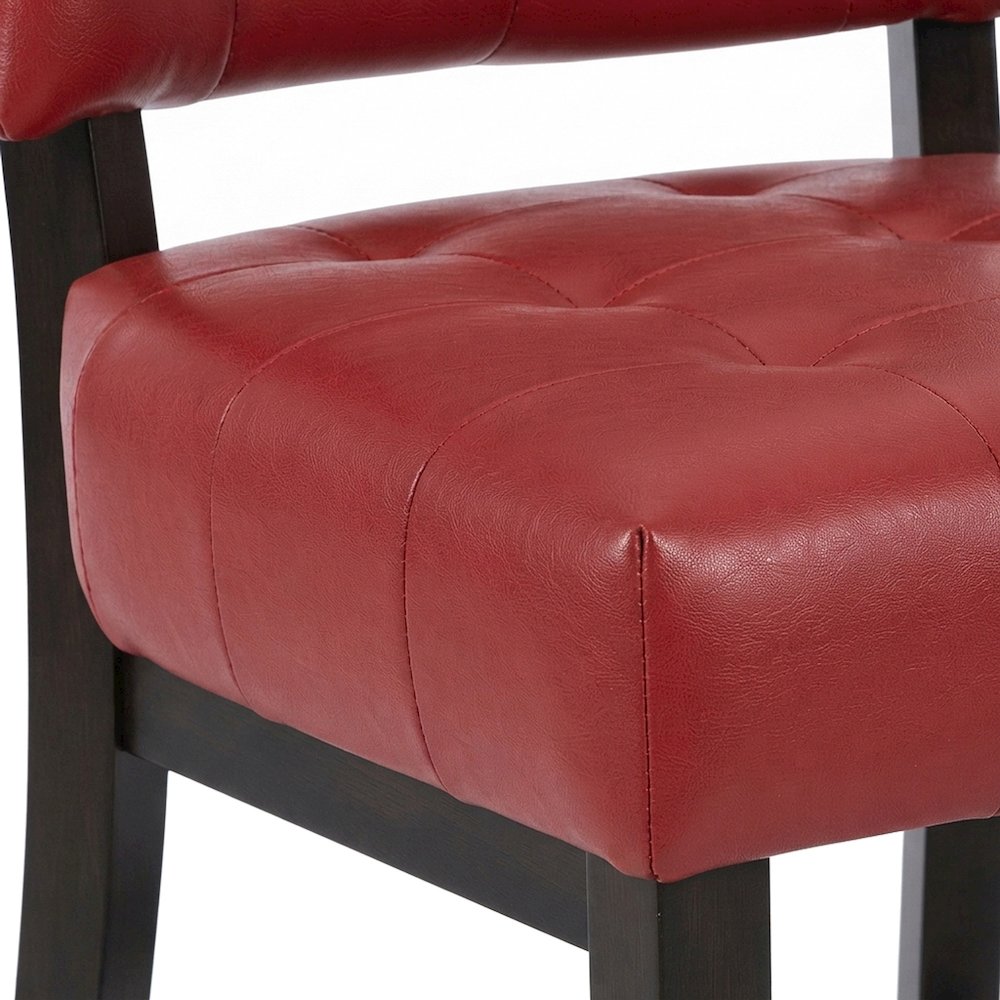 Faux Leather Tufted Oversized Accent Chair, Armchair for Living Room, Red