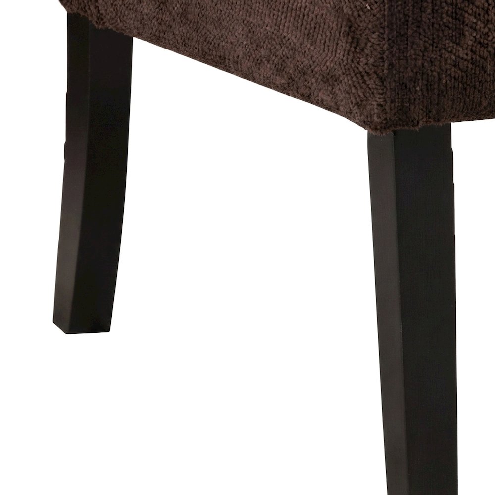 Pisano Fabric Armless Accent Chair with Matching Kidney Pillow, Chocolate
