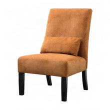 Pisano Fabric Armless Accent Chair with Matching Kidney Pillow, Orange
