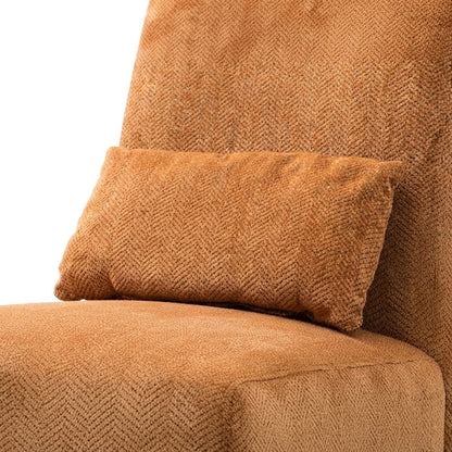 Pisano Fabric Armless Accent Chair with Matching Kidney Pillow, Orange