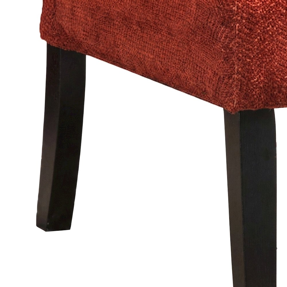 Pisano Fabric Armless Accent Chair with Matching Kidney Pillow, Red