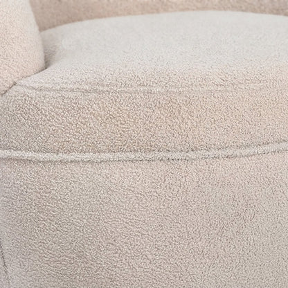 Sherpa Swivel Barrel Accent Chair with Teddy Upholstery, 360, Beige