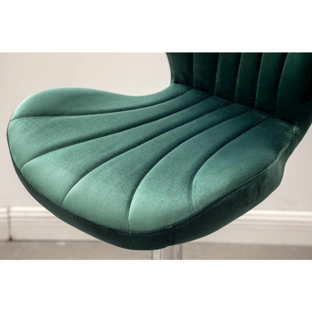 Ellston Upholstered Adjustable Swivel Barstools in Green, Set of 2