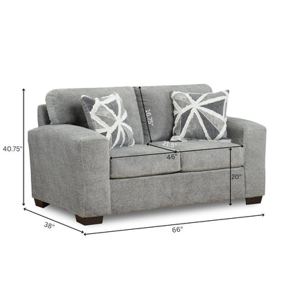 Arden Living Room Chenille Upholstered Loveseat, Posh Gray