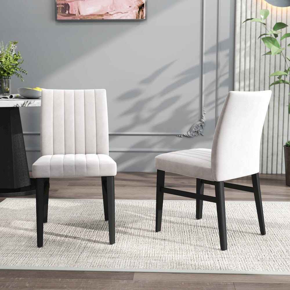5-Piece Dining Set, Off-White Faux Marble Dining Table with Four Chairs, Tan