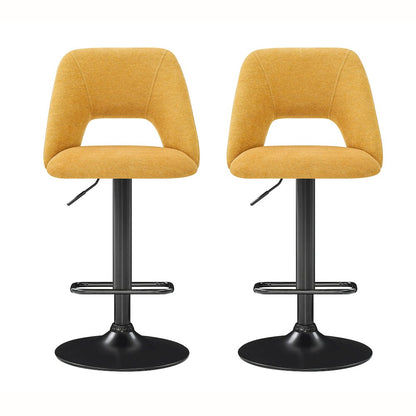 Nuvia Contemporary Adjustable Barstool with Upholstered Swivel Seats, Set of 2