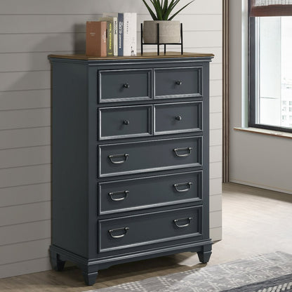 Clelane Wood Bedroom Set Panel Queen Bed, Dresser, Mirror, Nightstand, Chest
