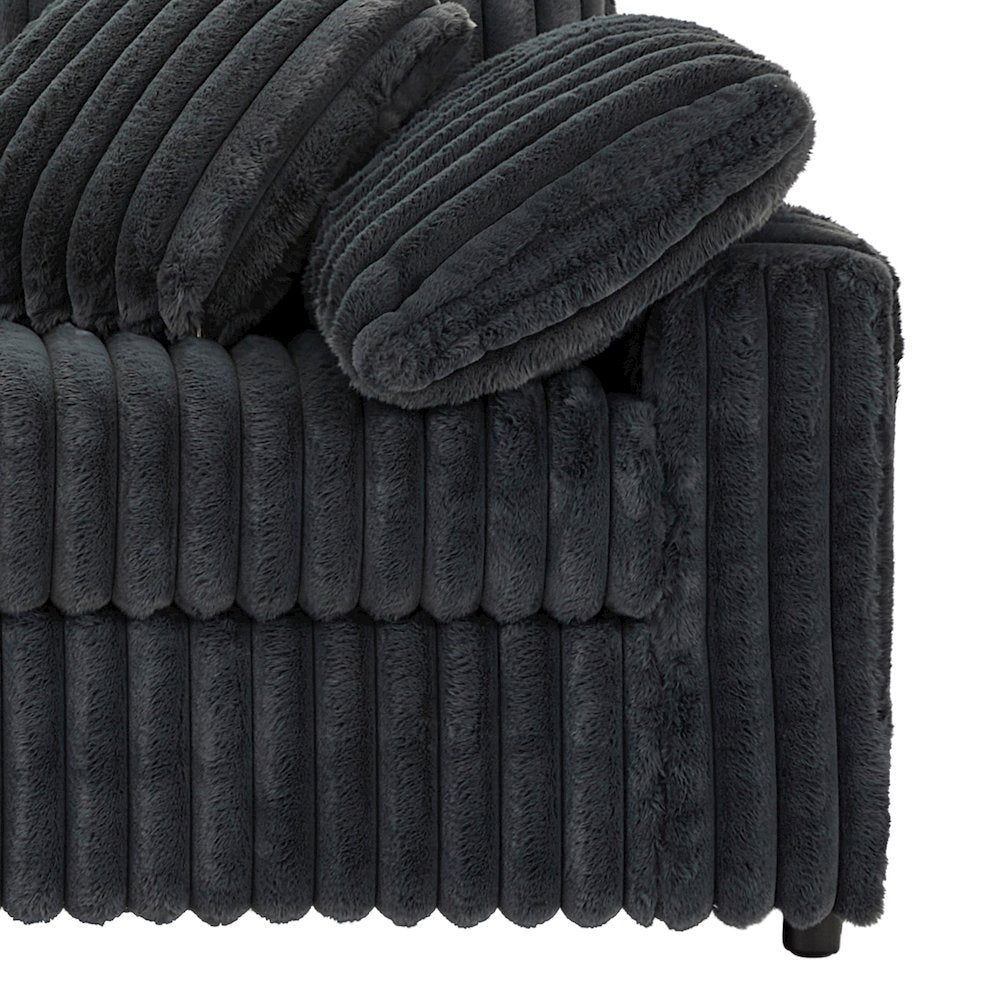 Belvoir Upholstered Stationary Sofa, Charcoal