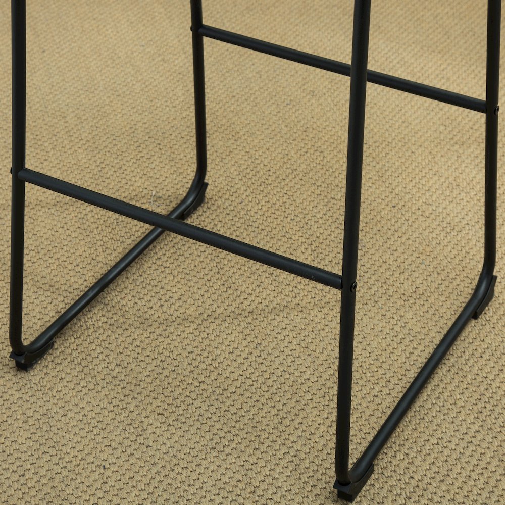 Lotusville Vintage PU Leather Barstools, Antique Brown, Set of 2