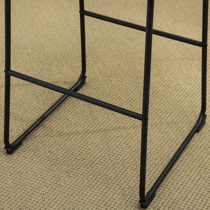 Lotusville Vintage PU Leather Barstools, Antique Brown, Set of 2