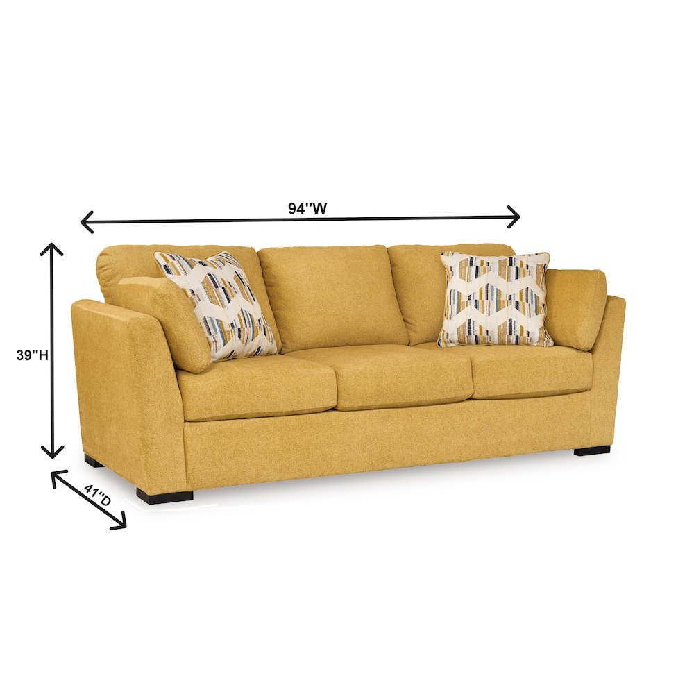 Clareen 2-Pc Living Room Set, Sofa and Loveseat, Sunflower