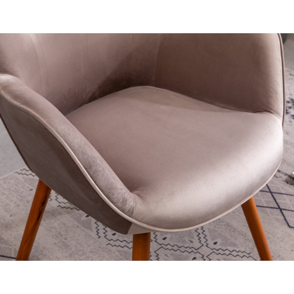Doarnin Contemporary Silky Velvet Tufted Button Back Accent Chair, Chocolate