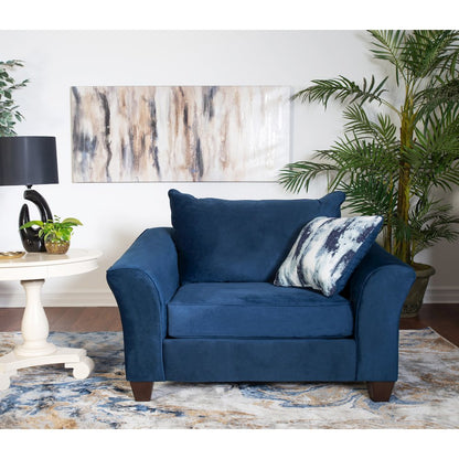 Camero Fabric Pillowback Chair in Navy Blue