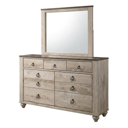 Contemporary Wood Veneer Queen Bedroom Set with Dresser and Nightstand, Grey