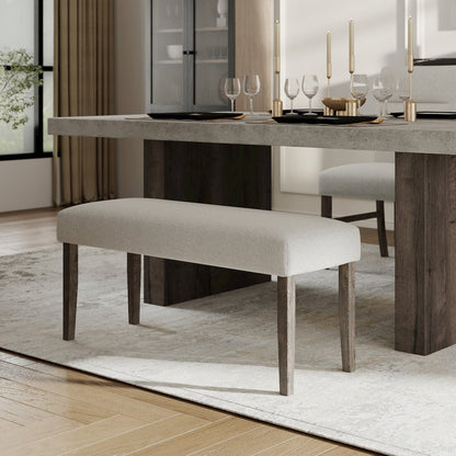 Sorlen Contemporary Upholstered Dining Bench, Gray