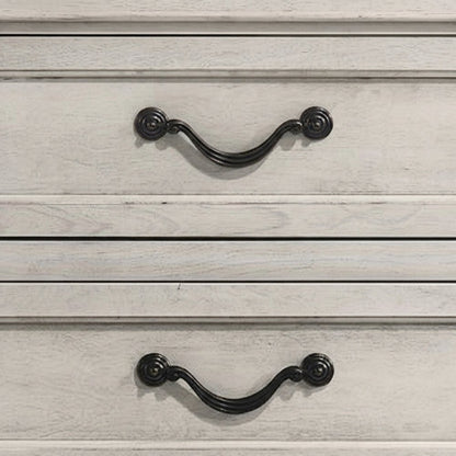 Wood 3-Drawer Nightstand with Antique-Finish Top, Bedside Table, Antique White