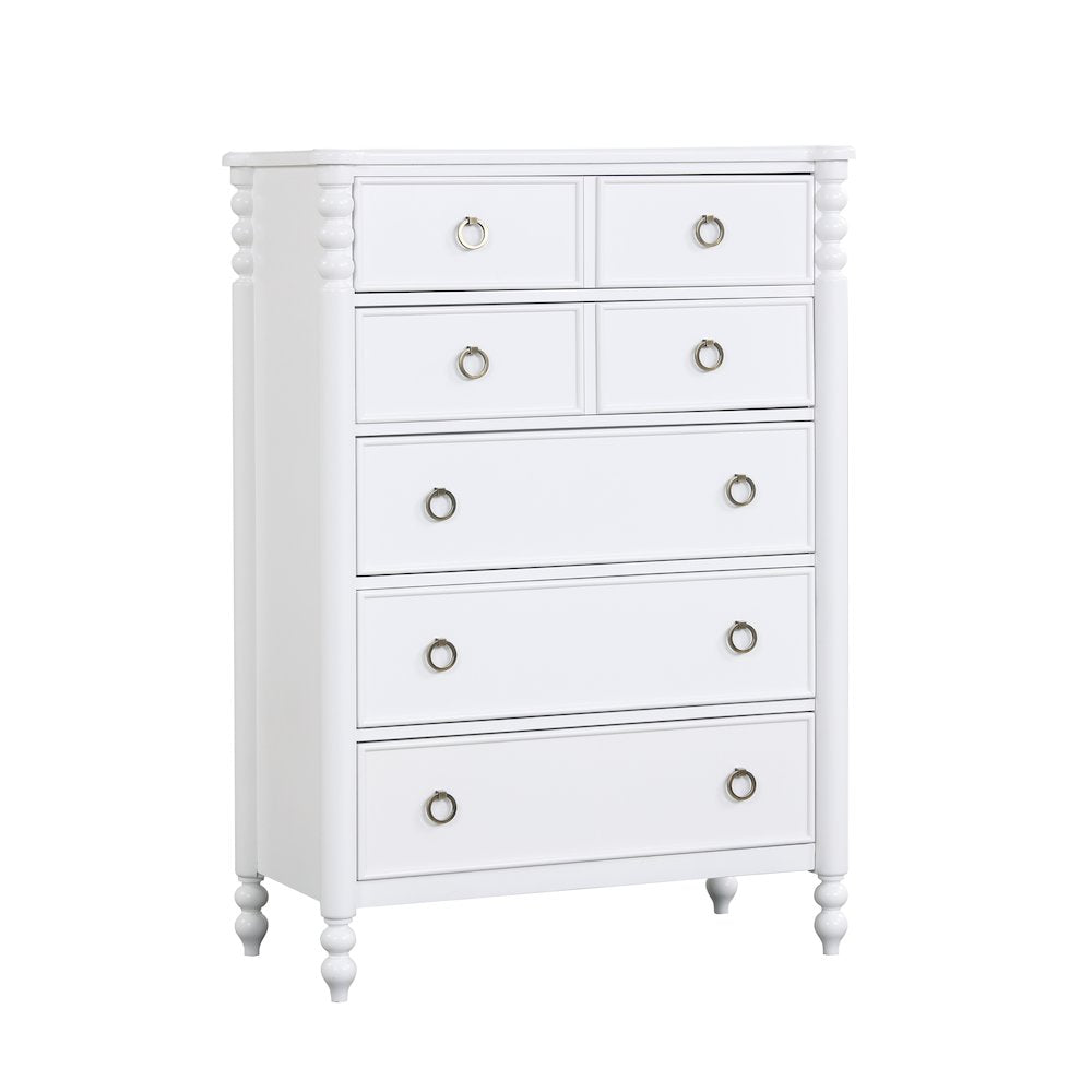 Avellune 5-Drawer Chest, White Finish