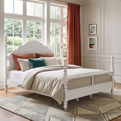 Avellune 4pc Bedroom Set: King Bed 3 Heights;Dresser, Mirror, Nightstand, White