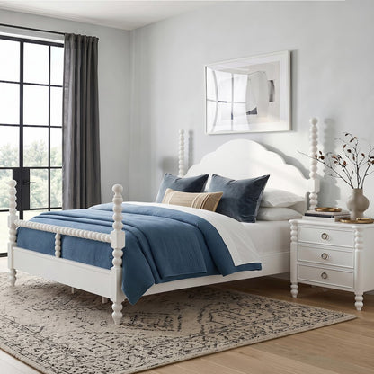 Avellune 4pc Bedroom Set: King Bed 3 Heights;Dresser, Mirror, Nightstand, White
