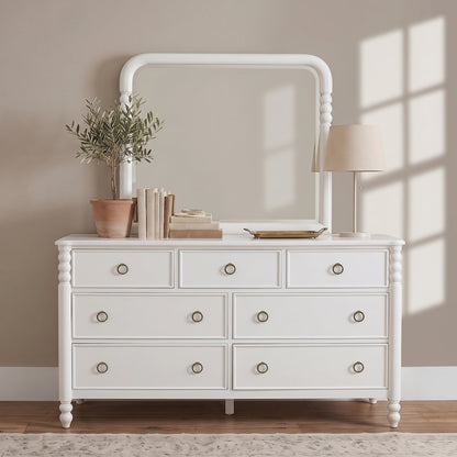 Avellune 4pc Bedroom Set: King Bed 3 Heights;Dresser, Mirror, Nightstand, White
