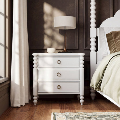 Avellune 4pc Bedroom Set: King Bed 3 Heights;Dresser, Mirror, Nightstand, White