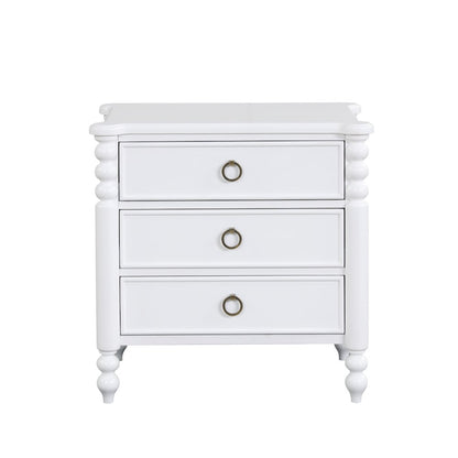 Avellune 3-Drawer Nightstand, White Finish