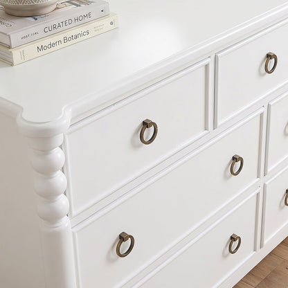 Avellune 6pc Bedroom Set: Queen Bed Dresser, Mirror, 2 Nightstands, Chest, White