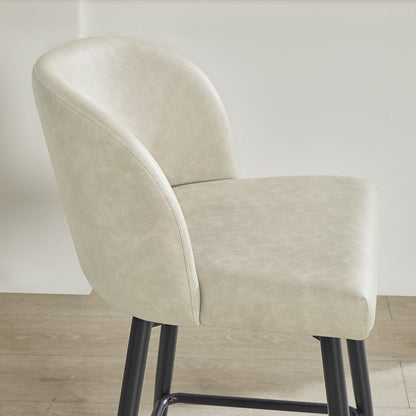 Rhythm Upholstered Counter Height Stool, 360° Swivel, Set of 2, Beige