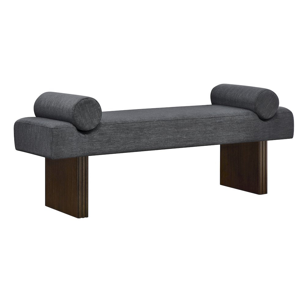 Brooke Contemporary Upholstered Bench, Black