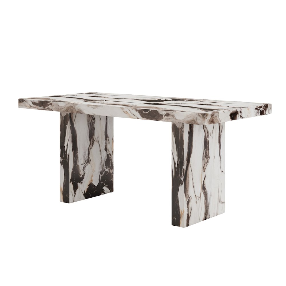 Cavira 5-Piece Modern Faux Marble Dining Set, Counter Height Table with 4 Chairs