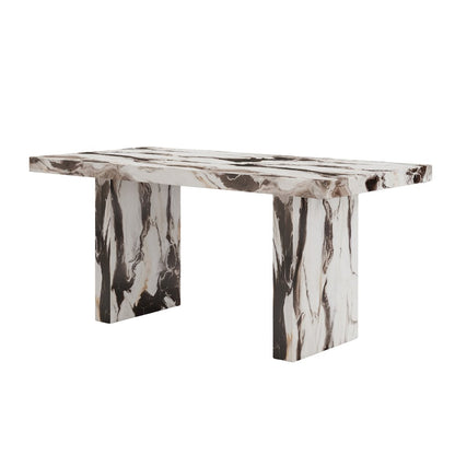 Cavira 5-Piece Modern Faux Marble Dining Set, Counter Height Table with 4 Chairs
