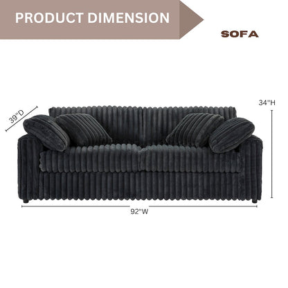 Belvoir Upholstered Stationary Sofa, Charcoal