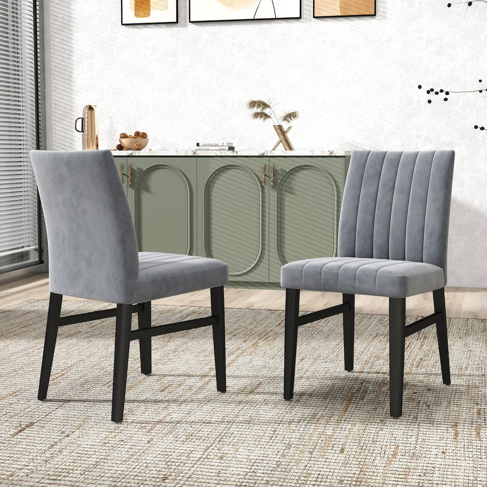 5-Piece Dining Set, Off-White Faux Marble Dining Table with Four Chairs, Gray