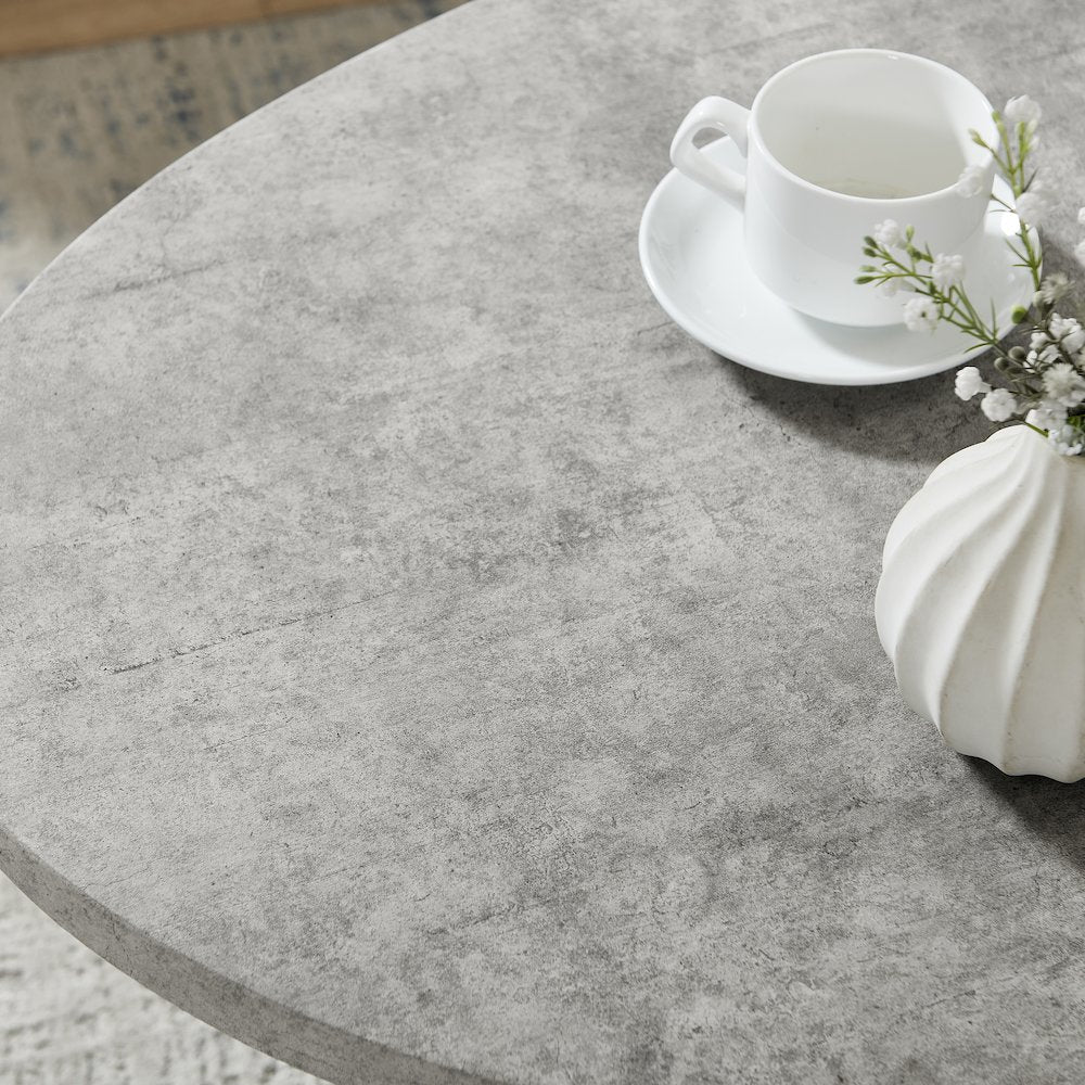 Modern Harmony Wood Oval Coffee Table, Gray